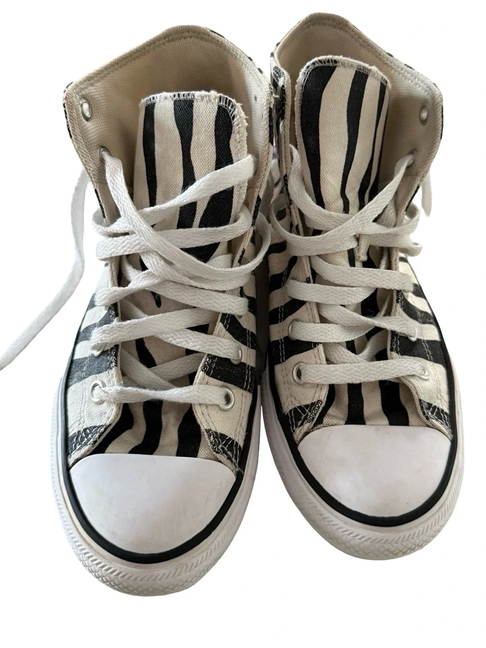 Converse Kids High-Top Zebra Canvas Sneakers - Black & White